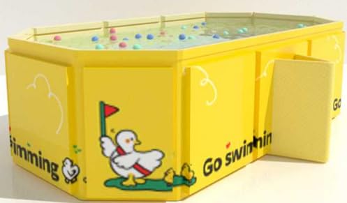 Portable Toddler Bath Tub for Shower, Foldable Baby Bathtub for Newborn to Kids, CPC Certified Travel Kids Bathtub, Non-Slip, Pink (Yellow Duck)