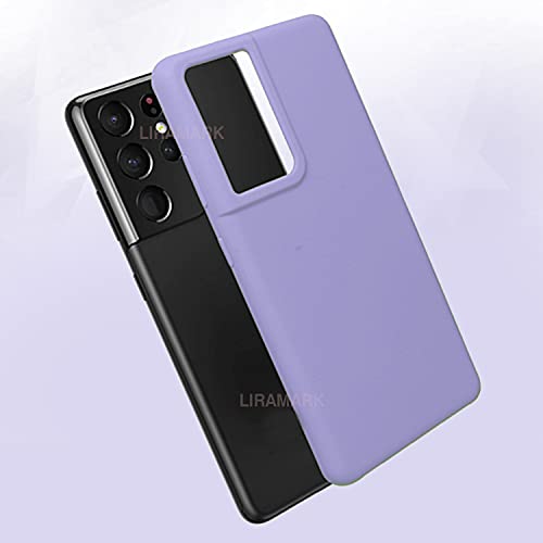 Image of LIRAMARK Liquid Silicone Soft Back Cover Case for Samsung Galaxy S21 Ultra (Lavender)