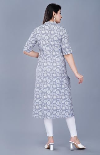Image of Women Printed Collar Neck Half Sleeve Regular Fit Formal Kurti for Women's