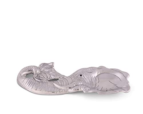 Arthur Court Elephant Spoon Rest Aluminum Metal Decorative Holder For Kitchen, Spatula Ladle, Brush And Other Cooking Utensils 8 Inch X 3.5 Inch #TOP3