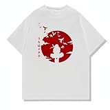 Anime Shippuden, Itachi Uchiha, Anime Ninja Silhouette Tee, Unisex Vintage Y2K Oversized Graphic T-Shirt, Streetwear Style (US, Alpha, X-Large, Regular, Regular, White1)