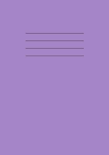 A5 10mm Lined Exercise Book: 10mm Wide Ruled with Margin, School Exercise Book, 100 Pages, 90gsm White Paper | A5 Notebook for School Office Home - Purple