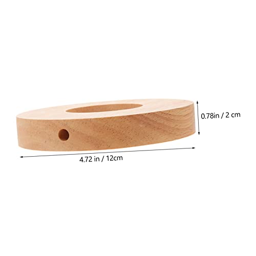 Base de madera para lámpara de mesa con acabado marrón artesanal 2