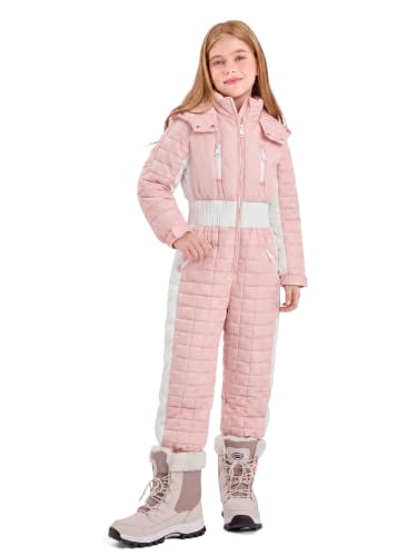 Image of Haloumoning Kid Snowsuit Girls Hooded Waterproof Insulated Ski Suit