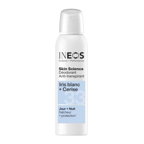 INEOS Deodorant Aerosol Skin Science Anti-Transiprant Longue Duree Au Parfum D'Iris Blanc + Cerise 200ml
