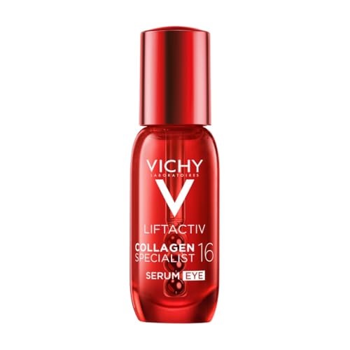 Vichy Liftactiv, Collagen Specialist 16, Siero Contorno Occhi, Per Tutti i Tipi di Pelle, Contorno Occhi Compatto e Rimpolpato, Sguardo Fresco e Riposato, Con Ramnosio, Peptidi e Maitake, 15 ml