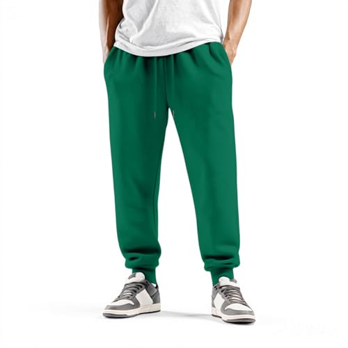 Sweatpatns for Men Elastic Waist Drawstring Athletic Jogger Pants Solid Color Loose Fit Casual Workout Pants3