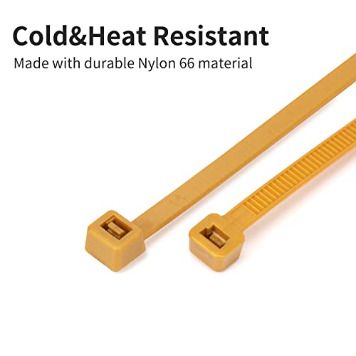 Xingo Gold Cable Zip Ties Heavy Duty Assorted Sizes, 500 Packs Self-Locking 4+6+8+10+12 Inch 50Lbs Nylon Cable Ties, Perfect For Home, Office, Garden And Workshop #TOP4