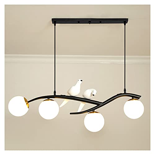 Lustre noir QTHWB résout le manque de lumière en chambre d'amis 4 têtes