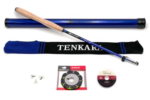 DRAGONtail Tenkara - Foxfire zx280 Fiberglass-Hybrid Rod, Furled Kit, Blue