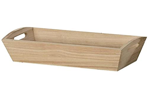 Artemio VIBAR - Cesta Rectangular de Madera (28 x 9 x 14 cm), Color Beige