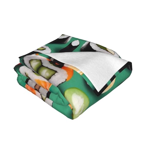 Couverture sushi canapé pour soirée télé cocooning plaid flanelle - 4