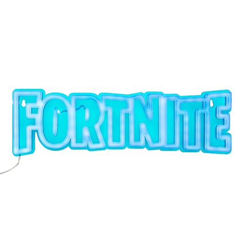 Paladone Applique murale néon LED avec logo Fortnite, lampe de jeu sous licence officielle avec câble d'alimentation pour la maison, la chambre, la décoration, cadeau pour garçons