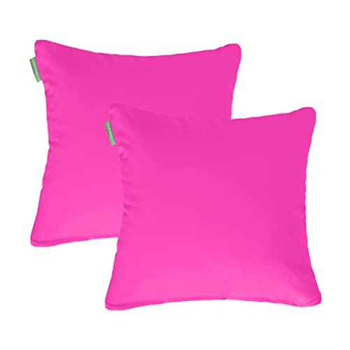 Gardenista Cojín de Muebles para Jardín | Cojines Silla Jardin | Relleno de Miga de Espuma para Uso Externo | Resistente al Agua | 45 x 45 cm | Paquete de 2 (Rosa)