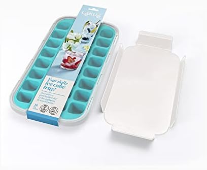 Lékué 0620100V08C050 Industrial Ice Cube Tray, Natural Rubber, Blue