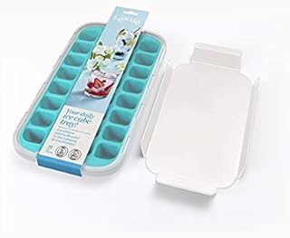 Lékué 0620100V08C050 Industrial Ice Cube Tray, Natural Rubber, Blue