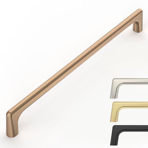 Image of 9BUILD 10 Pack Champagne Bronze Cabinet Pulls 8.8 Inch Kitchen Cabinet Handles Cabinet Hardware Kitchen Handles for Cabinets Cupboard Handles Dresser Pulls Drawer Handle