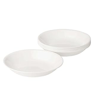 Corelle 3140 Vitrelle Glass Winter Frost Pasta Bowl, White, 20 oz, Pack of 6