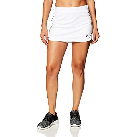 ASICS Damen Court Skort, Damen, Kurzer Tennis-Hosenrock, Court Skort, Weiß glänzend, X-Small Cover