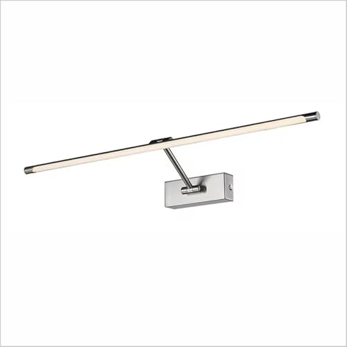 Aplique LED de pared para iluminar cuadros, espejos, murales, 8W tradicional y elegante,tono de luz cálida 3000K, Niquel mate, articulado y orientable. 48cm