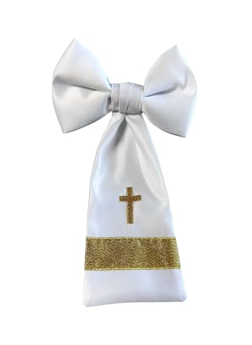 Boys Communion Armband White Satin Embroidered Religious Cross4