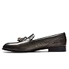 Men's Embossed Tassel Retro Moccasins Formal Casual Loafers,Grey,8 #1
