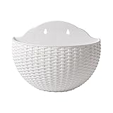 Flower Planter Basket,Self Watering Hanging Wall Planters Half Round Wall Mounted Planter Pot for Indoor Outdoor-1#