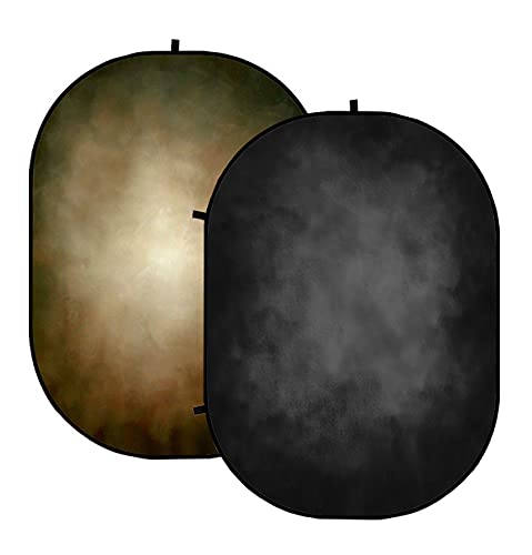 Kate Collapsible Backdrop Microfiber Black and Brown Double Sided Pop up Collapsible Background, for Photography, for Photographers, 5x6.5ft