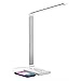 Produktbild Vanities Eye-Caring Bürolampe, Schreibtischlampe LED mit Induktiv Wireless Charger, USB Tischlampe 5 Farb 5 Helligkeitsstufen Dimmbar, 30/60min Auto Timer (Color : Silver)