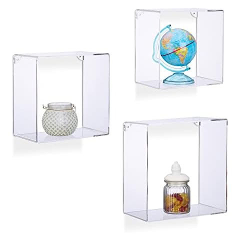 Relaxdays Juego de Baldas Flotantes En Forma de Cubos Cover