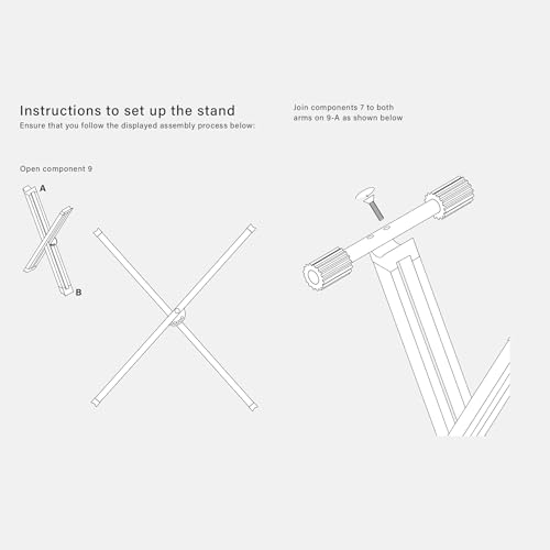 Kadence Heavy-Duty, Double-X, Adjustable Piano Keyboard Stand with Locking Straps (NK13-3kg Dual Braced) (Image - 7)