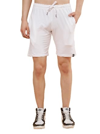 Image of POCKMAN Men's Regular Fit Black Cotton Terry Shorts- Perfect for Sports and Casual Wear.