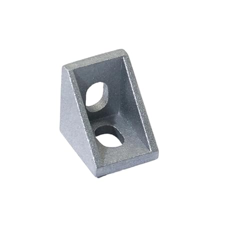 Kit de 10 supports d'angle 2020 en aluminium argenté pour profilés de type 20S