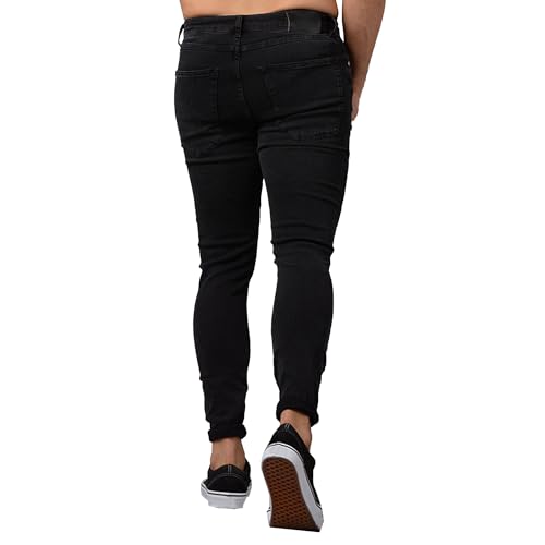 Ripped Distressed Skinny Jeans Men Stretch Slim Fit Denim Fashion Tapered Leg Summer Casual Pants Trendy Streetwear3