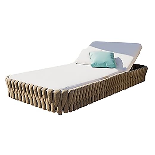 BeiLiHe Patio Chaise Lounge Chair, Outdoor Reclining Chaise with Adjustable Backrest,Hand Made Woven Aluminum Frame Pool Lounge Chair for Patio Backyard Porch (Color : Brown)
