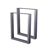 Zelsius Tischbeine Tischkufen Tischgestell 2 Stück Metall Kufen Rohstahl oder Grau I verschiedene Größen I Industrie ((B) 60 x (H) 72 cm, Grau (Pulverbeschichtung))