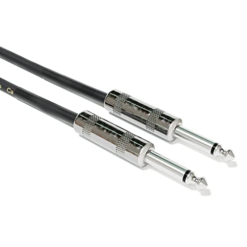 ExcelValley - 1 Stück – Mono-Patchkabel für Gitarre, Instrument, 6,35 mm, gerade/gerade, Schwarz, 600 cm – 236,22 Zoll
