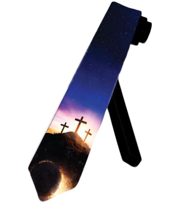 ASVP Shop Easter Mens Ties Jesus Resurrection Cross Necktie Tie Religious Neckties Christianity (Tomb of Jesus)