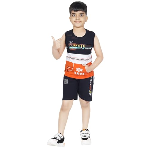 AYU ELITE FASHION Toddler Boy's Clothes Boys Soft Cotton Short Sleeve T-Shirt & Shorts Set 3-6Yrs