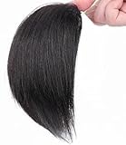 Unsichtbare Echthaar-Topper für Damen, nahtlos, Clip-in-Haarverlängerung, kurzes Kunstfransenfutter von Haarteilen, Perücken und Zubehör, Schwarz