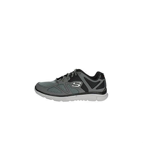 Skechers Verse Flash Point, Sneakers,Sports Shoes Hombre, Gris Negro Y Naranja, 43 EU
