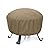 SunPatio Fire Pit Cover 32 Inch, Heavy Duty Waterproof Firepit Table Cover Round, Outdoor Fire Pit Bowl Cover Small, All Weather Protection Patio Ottoman Cover with Drawstring, Taupe