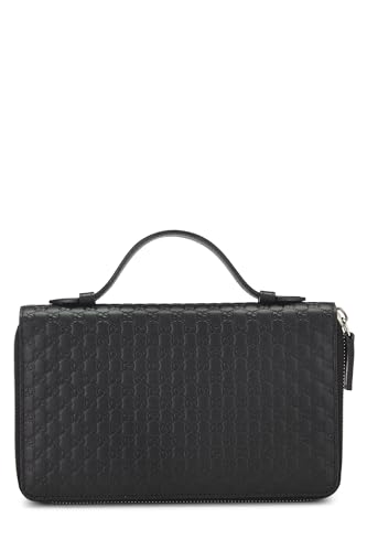 Pre-Loved Black Microguccissima Leather Travel Organizer, Black3