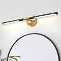 LINSEEDS Modern Bathroom Light Fixtures Over Mirror 30 Inch, 20W 360° Rotatable Dimmable 4000K Led Vanity Light Bar, Black and Gold Bathroom Vanity Lights Above Mirror