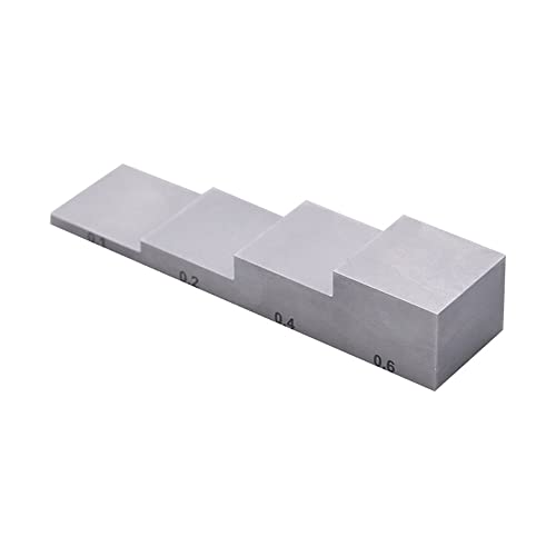 Bloque de calibración de cuña de 4 pasos para medidores de espesor ultrasónicos, acero 1018, pasos de 0.100mm, 0.200mm, 0.400mm y 0.600mm miniatura 5
