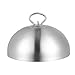 Produktbild Hemoton Burger Dome Edelstahl Küche Abdeckung zum Schmelzen von Käse auf Hamburger Pizza Speiseglocke mit Griff Dampfgarer-Deckel für Steak Burger Cheeseburger (28cm)