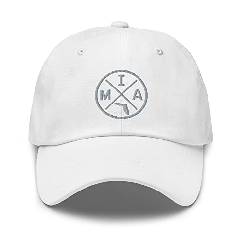 Retro Miami Baseball Hat MIA Emblem Dad Hat Cap White