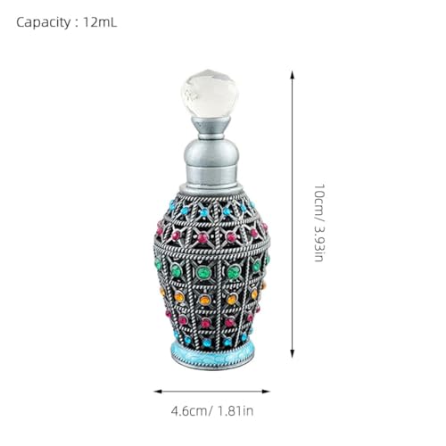 Botella de perfume vintage de cristal labrado con cierre hermético de alta resistencia 3