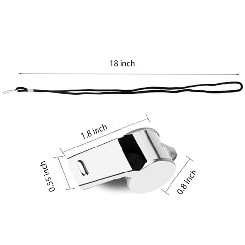 6 Pack Silbato de Acero Inoxidable con Cordón, Sonido Claro y Fuerte Ideal para Entrenadores, Árbitros y Oficiales miniatura 2
