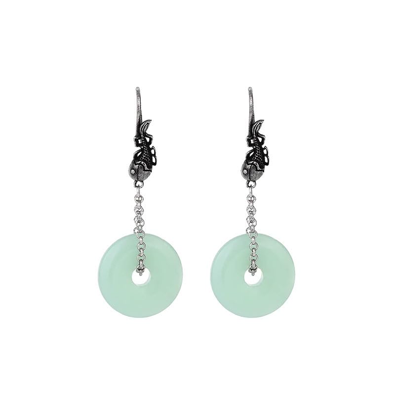 Bijoux en pierre verte synthétique et pendentif poisson pour vos soirées d'été